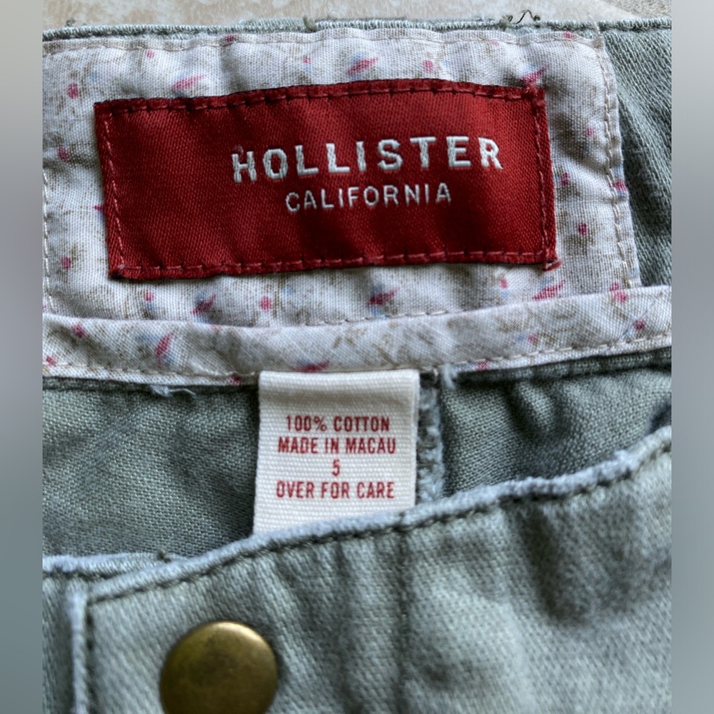 Y2k Hollister sage green cargo khaki low rise flare jeans - Picture 2 of 16
